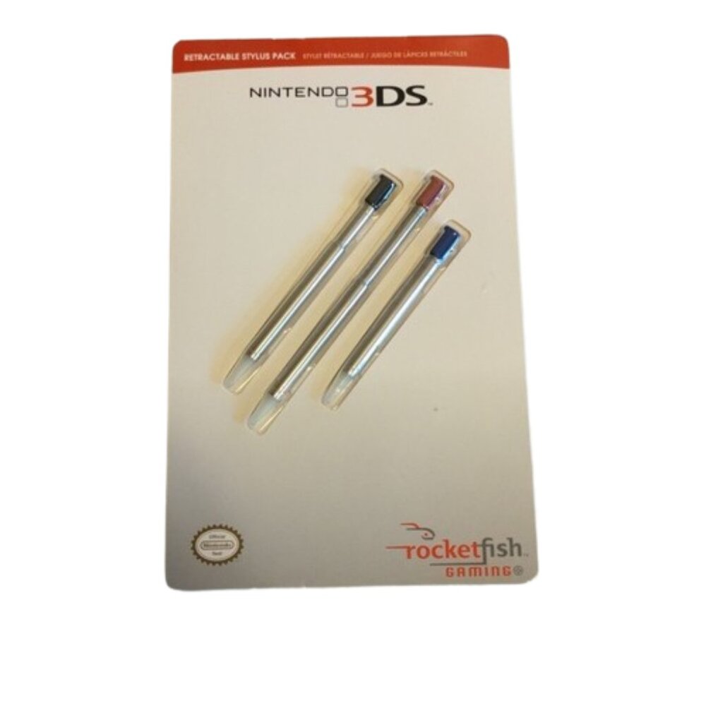 Rocket Fish Gaming Nintendo 3DS Retractable Stylus Pack New